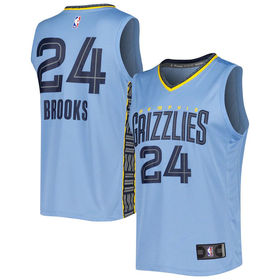 Men Memphis Grizzlies #24 Dillon Brooks Fanatics Branded Light Blue Statement Edition 2022-23 Fast Break Replica Player NBA Jersey->customized nba jersey->Custom Jersey